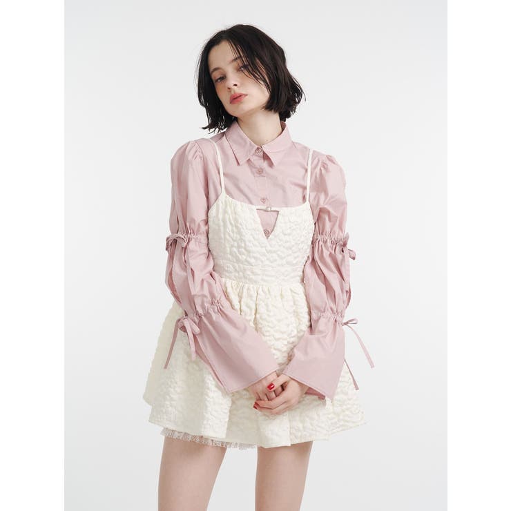 スリットリボンスリーブシャツ | jouetie | 詳細画像15 