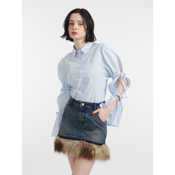 スリットリボンスリーブシャツ | jouetie | 詳細画像3 