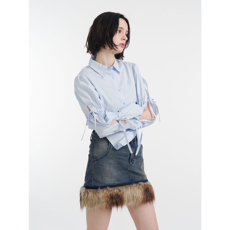 スリットリボンスリーブシャツ | jouetie | 詳細画像5 