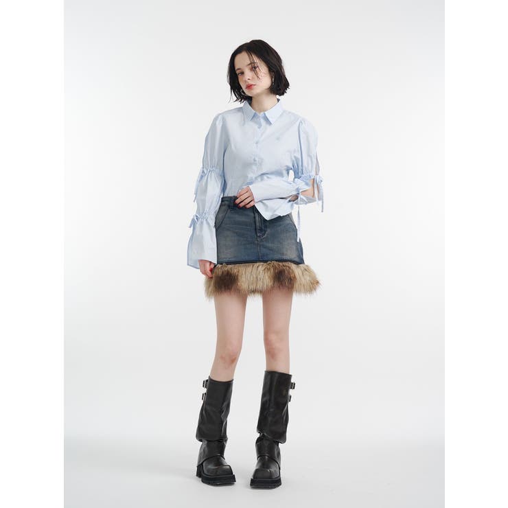 スリットリボンスリーブシャツ | jouetie | 詳細画像7 