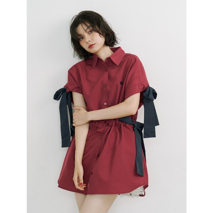 ウエストリボンチュニックシャツ[品番：MKSW0064589]｜jouetie 