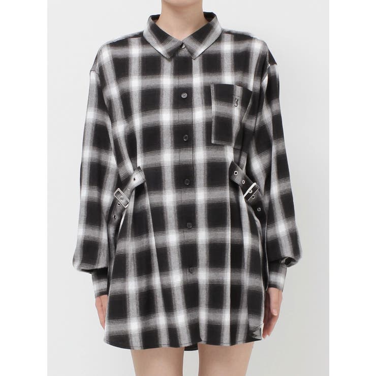【極美品✨️】BELVET/ベルベット レッドチェックシャツ(Lサイズ) ウエストベルトチェックシャツ[品番：MKSW0065103]｜jouetie