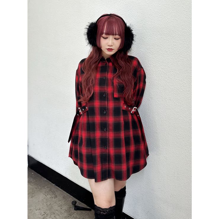 美品JUN&ROPE レッドジャケット ウエストベルト付きJR75 ウエストベルトチェックシャツ[品番：MKSW0065103]｜jouetie