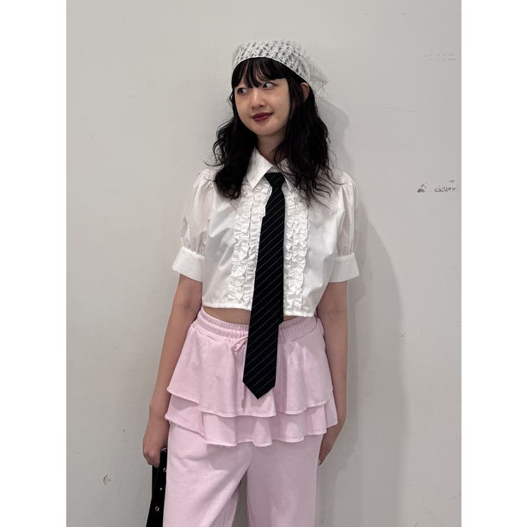 クロップドフリルブラウス[品番：MKSW0064879]｜jouetie（ジュエティ