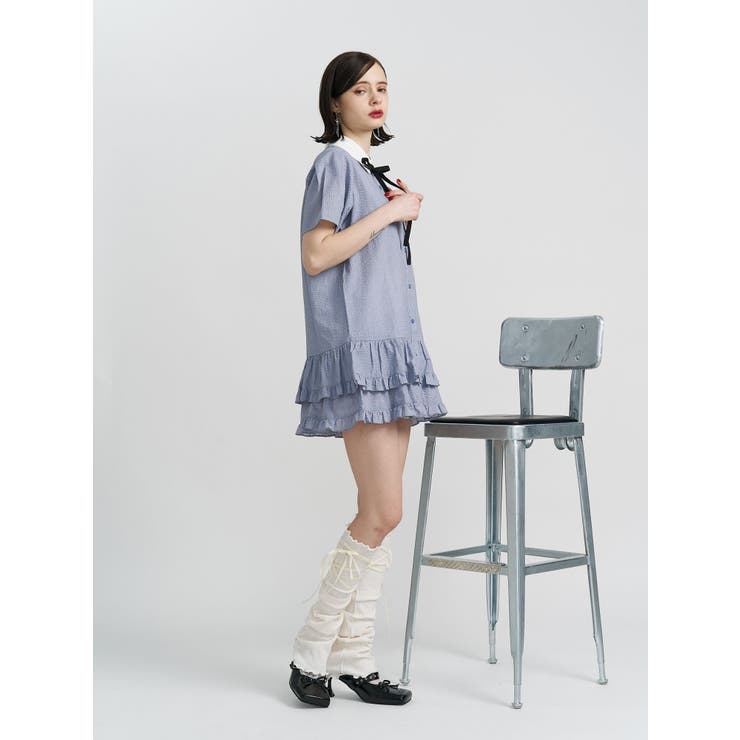 リボンタイヘムフリルチュニックシャツ | jouetie | 詳細画像2 