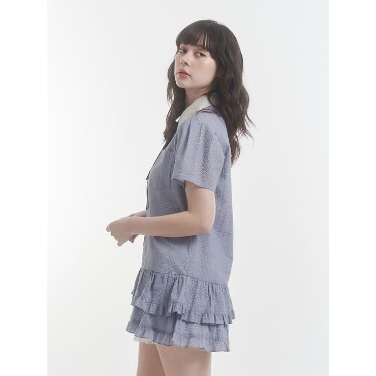 リボンタイヘムフリルチュニックシャツ | jouetie | 詳細画像22 