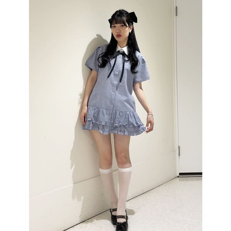 リボンタイヘムフリルチュニックシャツ | jouetie | 詳細画像31 