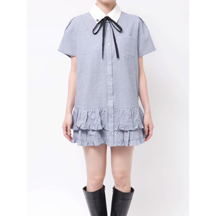リボンタイヘムフリルチュニックシャツ | jouetie | 詳細画像32 