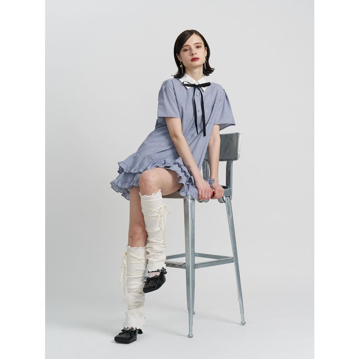 リボンタイヘムフリルチュニックシャツ | jouetie | 詳細画像4 