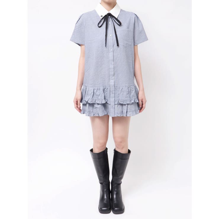 リボンタイヘムフリルチュニックシャツ | jouetie | 詳細画像40 