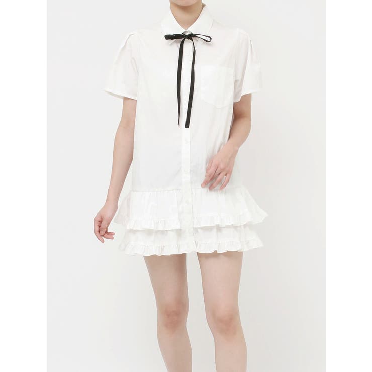 リボンタイヘムフリルチュニックシャツ | jouetie | 詳細画像43 