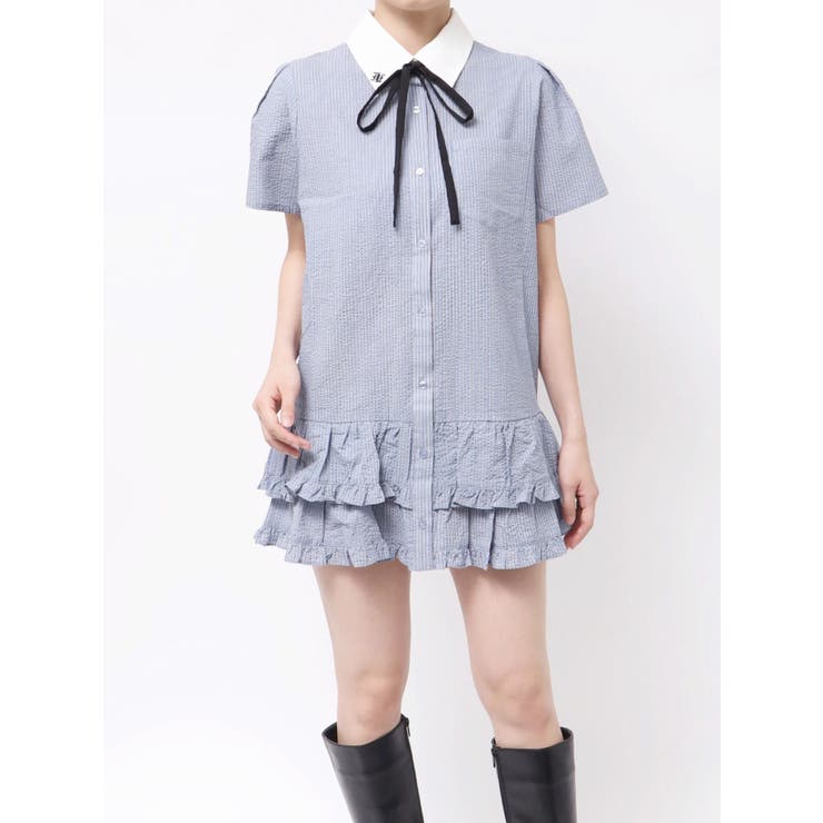 リボンタイヘムフリルチュニックシャツ | jouetie | 詳細画像44 