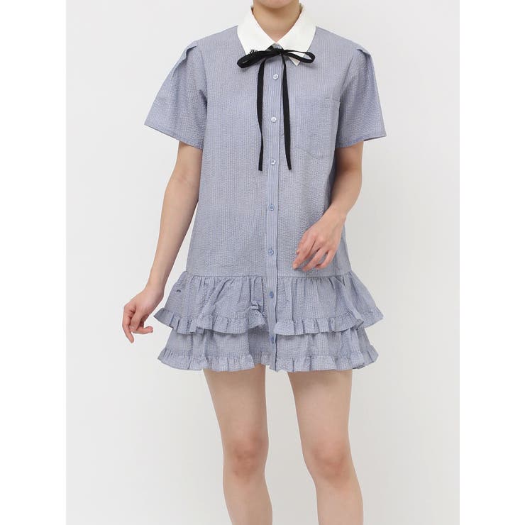 リボンタイヘムフリルチュニックシャツ | jouetie | 詳細画像45 