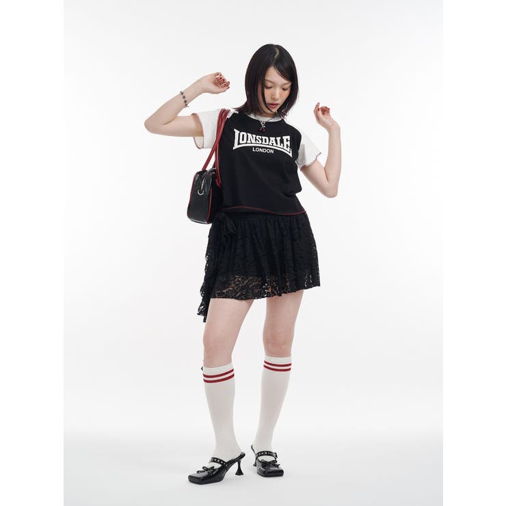 【LONSDALE×jouetie】ローズジャガードラインハイソックス | jouetie | 詳細画像5 