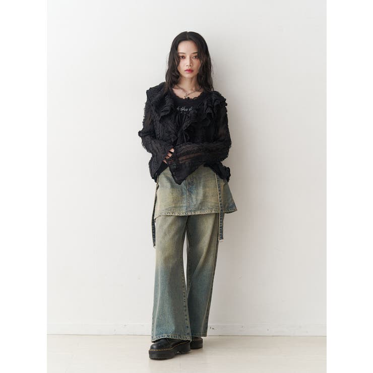 スカートドッキングルーズパンツ | jouetie | 詳細画像4 