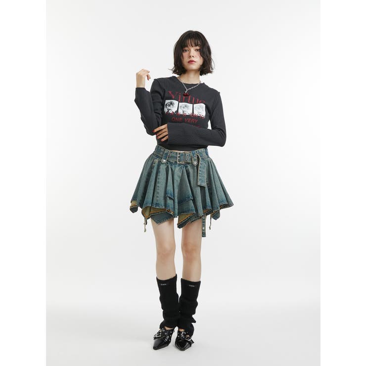 アシメヘムデニムミニスカート【セットアップ対応】 | jouetie | 詳細画像11 