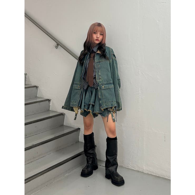 アシメヘムデニムミニスカート【セットアップ対応】 | jouetie | 詳細画像21 