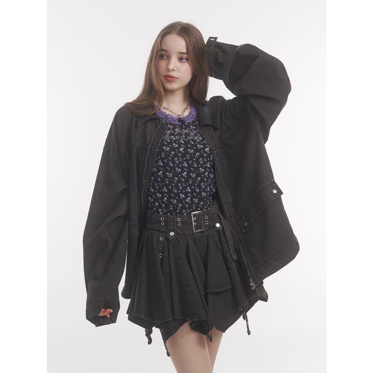 アシメヘムデニムミニスカート【セットアップ対応】 | jouetie | 詳細画像5 