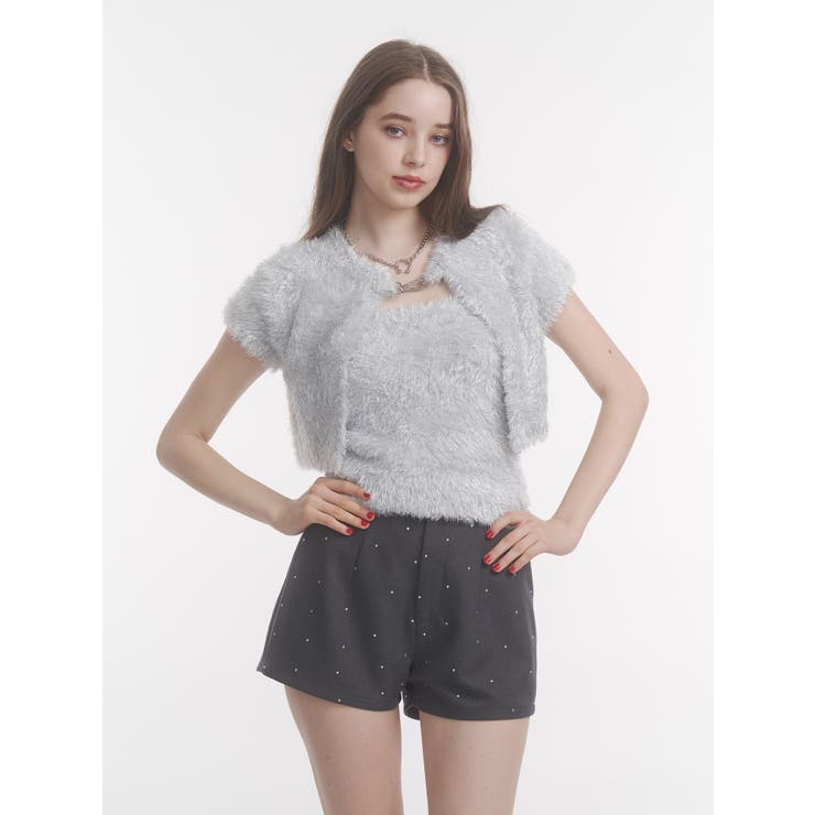 ハーフスリーブラメニットアンサンブル | jouetie | 詳細画像1 