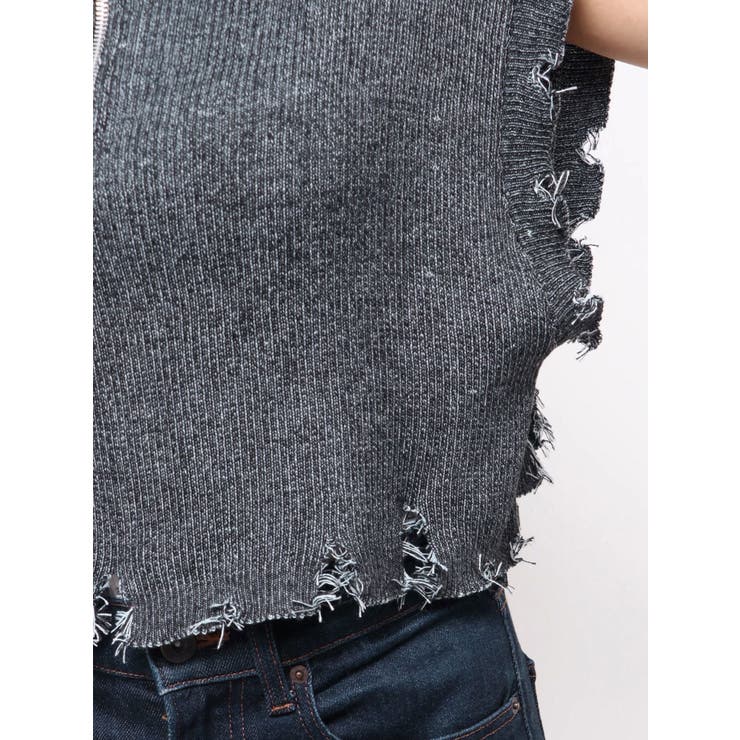 ハーフジップダメージニット | jouetie | 詳細画像15 