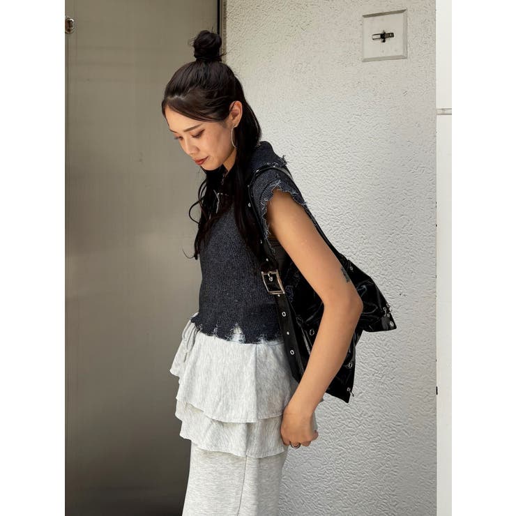 ハーフジップダメージニット | jouetie | 詳細画像3 