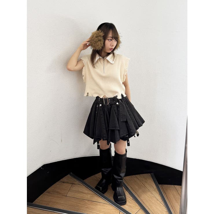 ハーフジップダメージニット | jouetie | 詳細画像8 