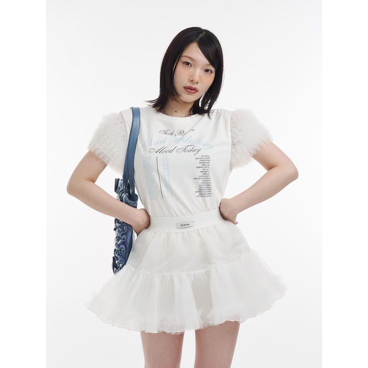 フリルチュールドッキングTシャツ | jouetie | 詳細画像3 