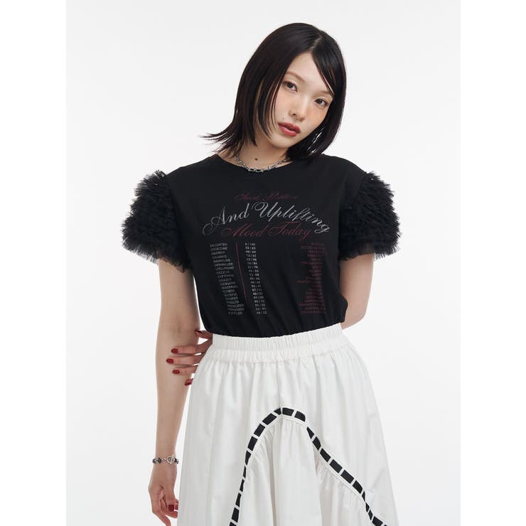 フリルチュールドッキングTシャツ | jouetie | 詳細画像8 