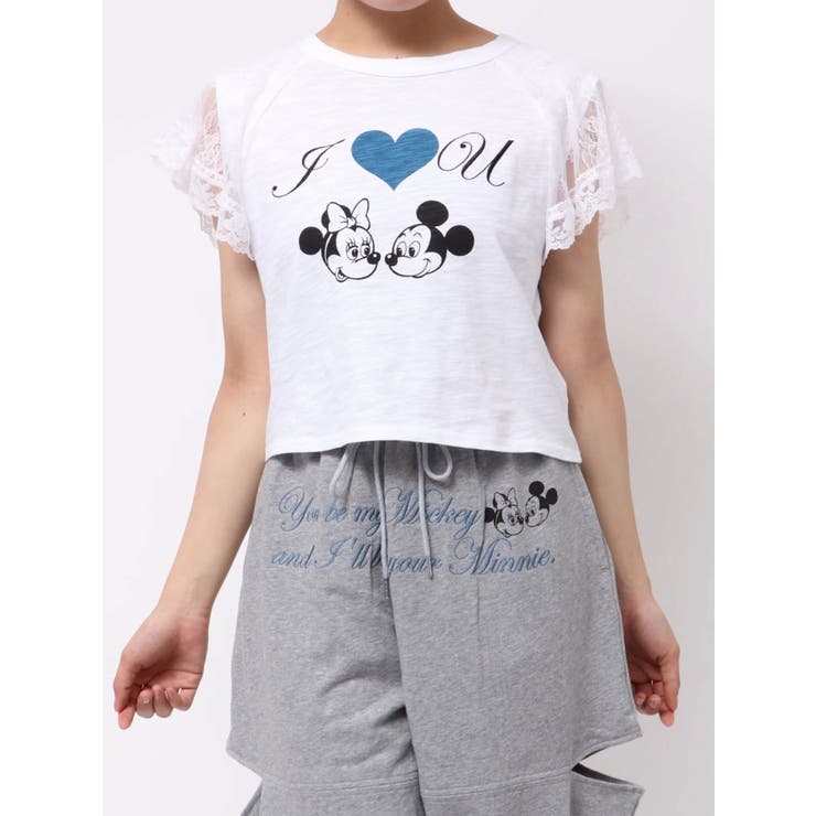 【Mickey&Minnie】ILOVEレースリメイクトップス | jouetie | 詳細画像25 