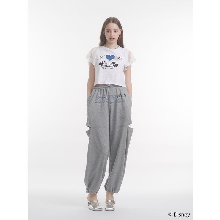 【Mickey&Minnie】ILOVEレースリメイクトップス | jouetie | 詳細画像7 