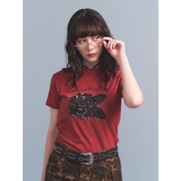ローズドッキングTシャツ[品番：MKSW0064636]｜jouetie（ジュエティ