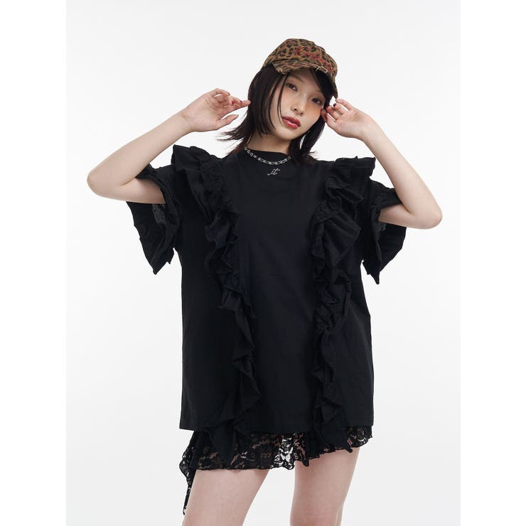 フリルドッキングルーズTシャツ | jouetie | 詳細画像3 