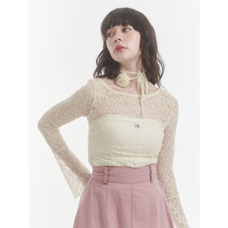 レースギャザートップス | jouetie | 詳細画像14 