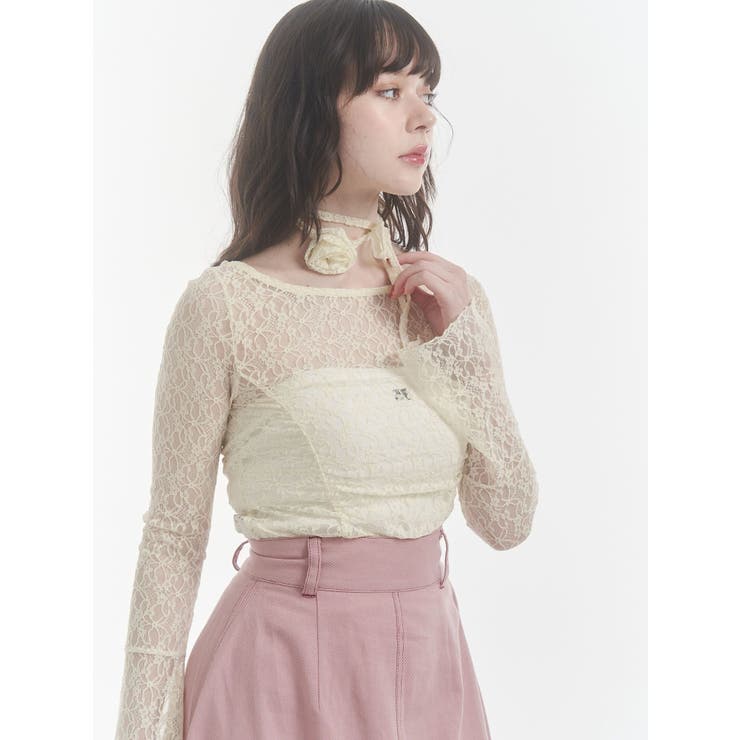 レースギャザートップス | jouetie | 詳細画像15 
