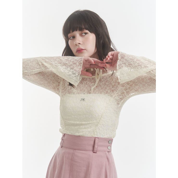 アイボリー | レースギャザートップス | jouetie