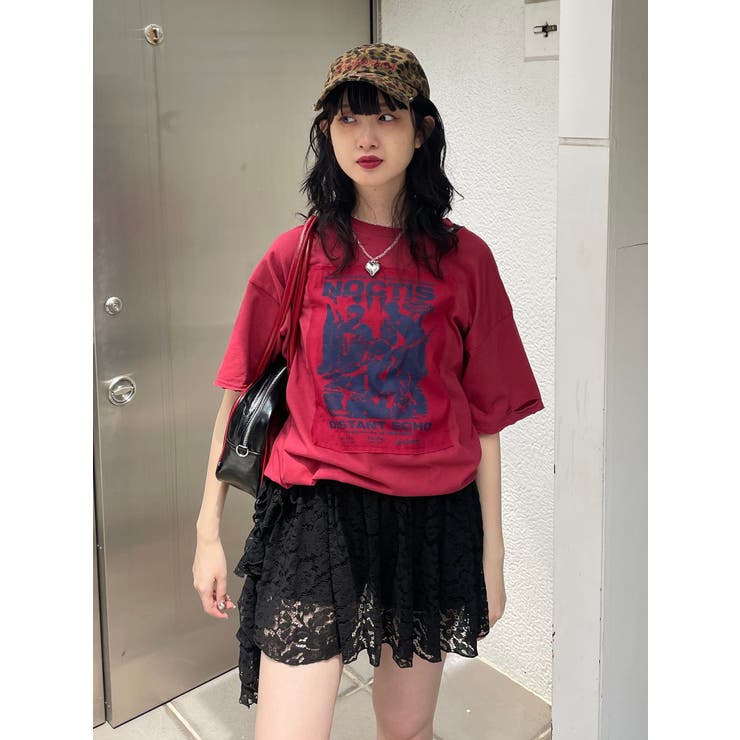 レッド | グランジグラフィックTシャツ | jouetie