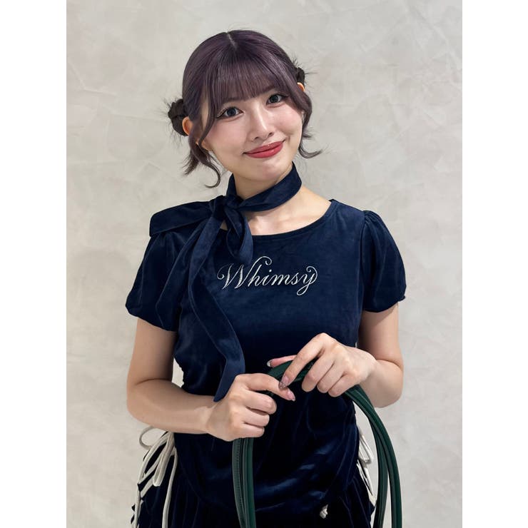 ネイビー | ベロアチョーカートップス | jouetie