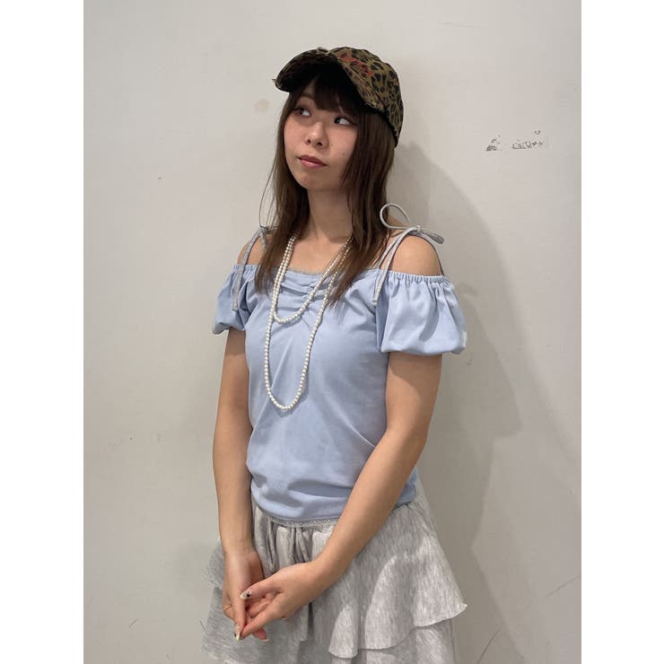 ブルー | レースドッキングリボントップス | jouetie