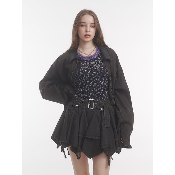 レースラインストーンロゴタンクトップ | jouetie | 詳細画像10 