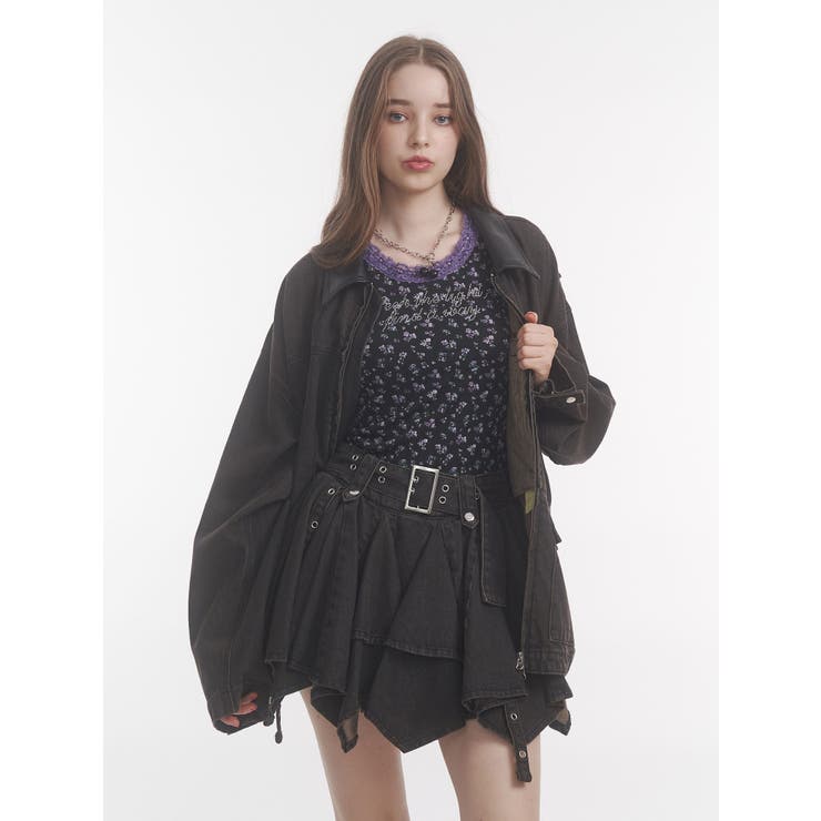 レースラインストーンロゴタンクトップ | jouetie | 詳細画像11 