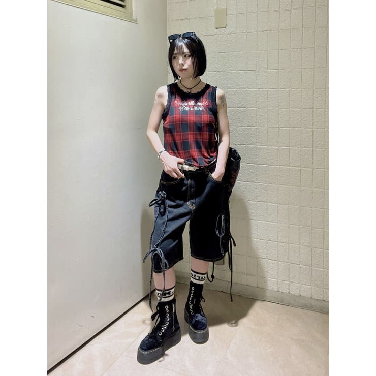 レースラインストーンロゴタンクトップ | jouetie | 詳細画像14 