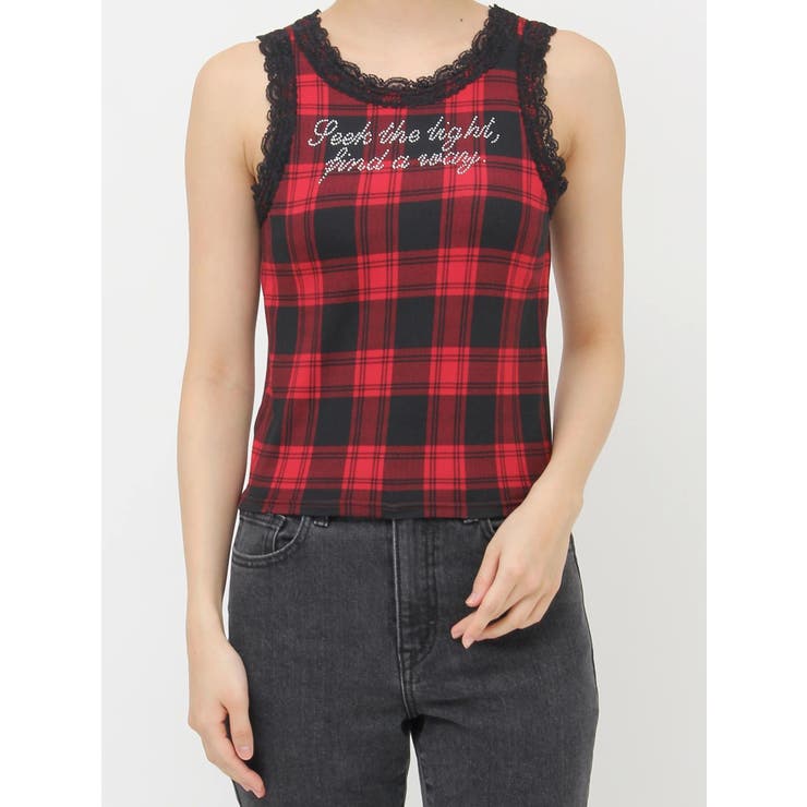 レースラインストーンロゴタンクトップ | jouetie | 詳細画像34 