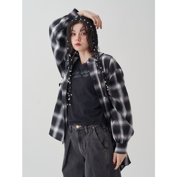 レースラインストーンロゴタンクトップ | jouetie | 詳細画像8 