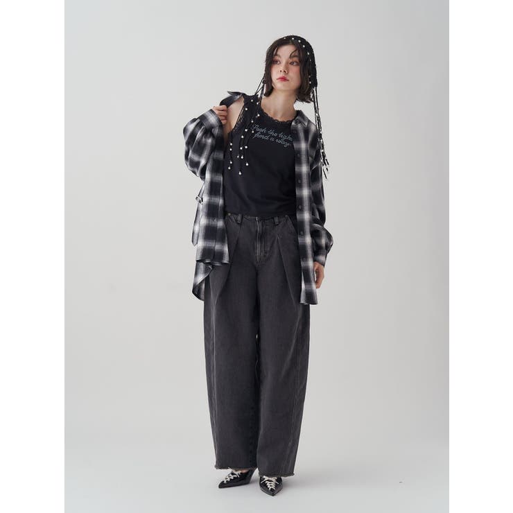 レースラインストーンロゴタンクトップ | jouetie | 詳細画像9 