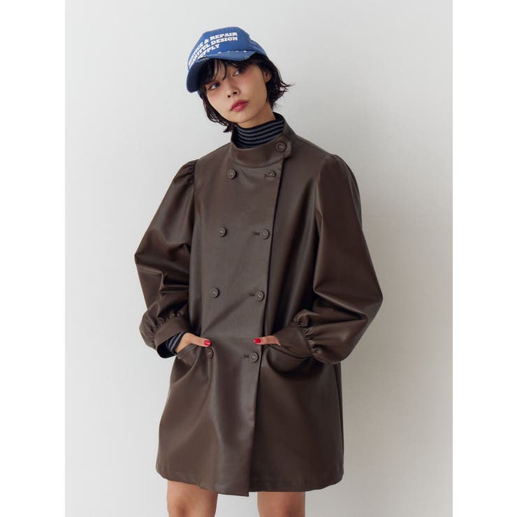 フェイクレザーAラインジャケット | jouetie | 詳細画像14 