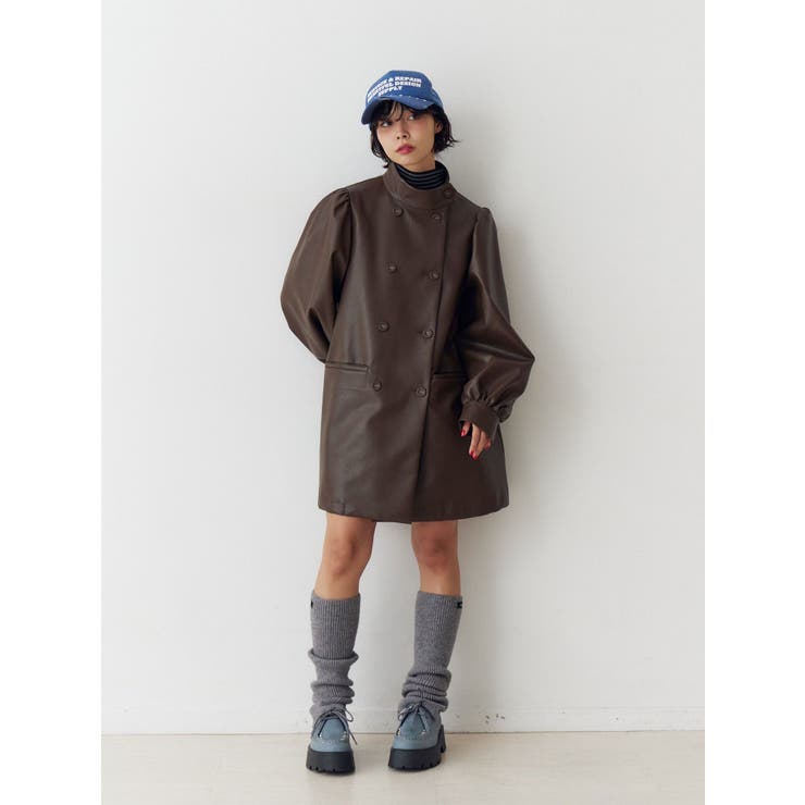 フェイクレザーAラインジャケット | jouetie | 詳細画像16 