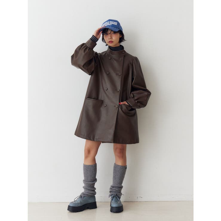 フェイクレザーAラインジャケット | jouetie | 詳細画像17 