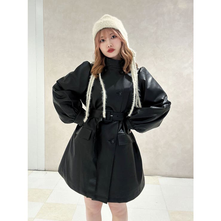 フェイクレザーAラインジャケット | jouetie | 詳細画像19 