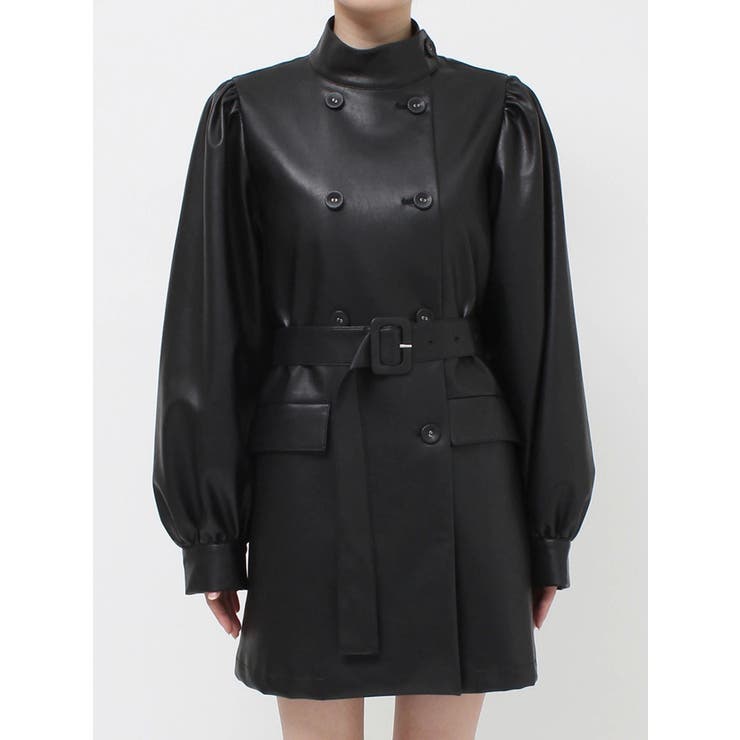 フェイクレザーAラインジャケット | jouetie | 詳細画像26 