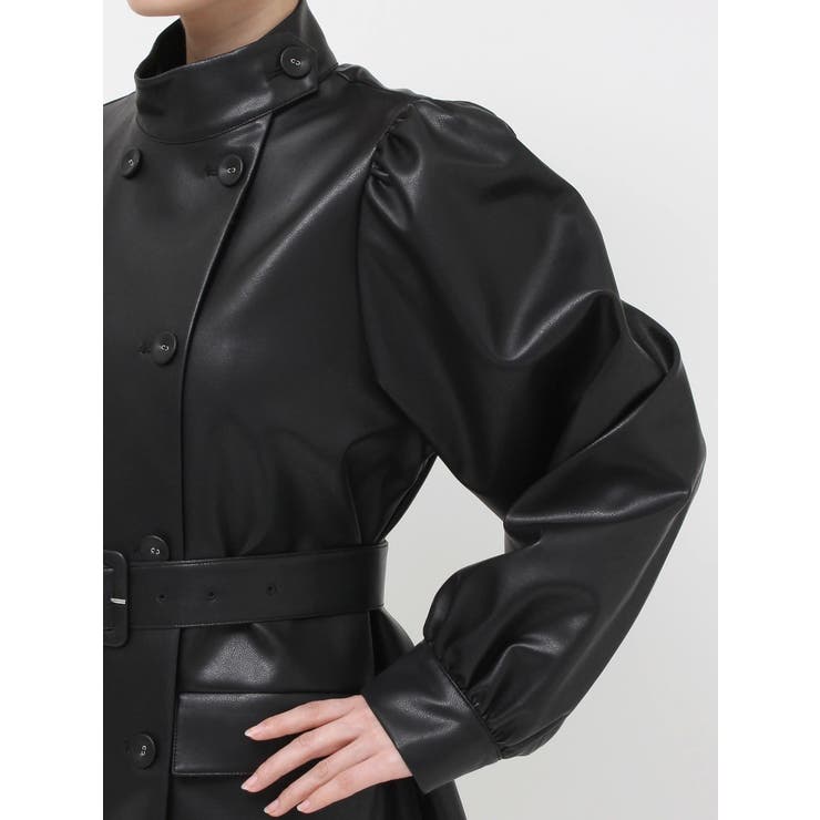 フェイクレザーAラインジャケット | jouetie | 詳細画像30 